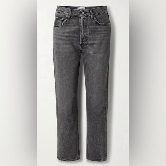 Agolde black distressed jeans size 25 luxury upscale fancy casual old money - Picture 1 of 7